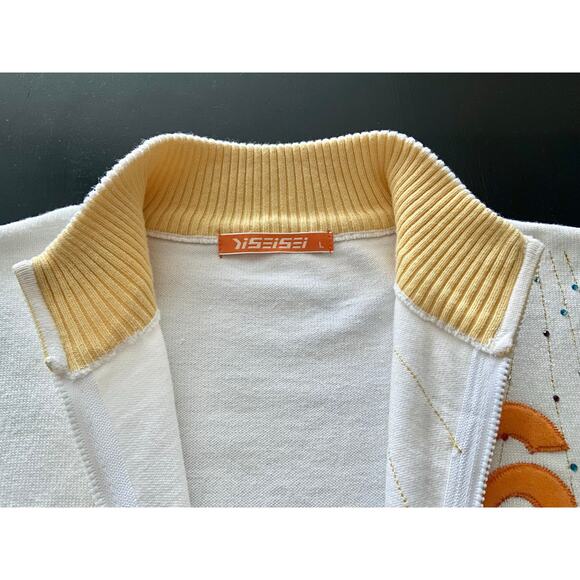 DISEISEI Full Zip Knit Sweater w/Stone Accents sz L (fits like a US sz Small) - Picture 8 of 16